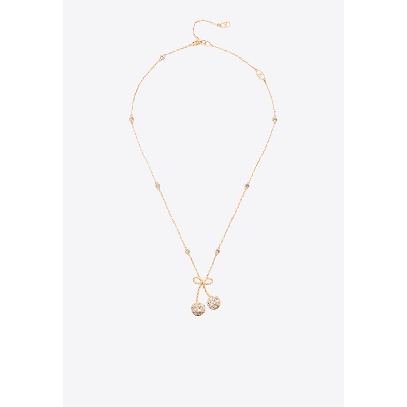 Cherryfic Crystal Embellished Necklace Gold Onesize