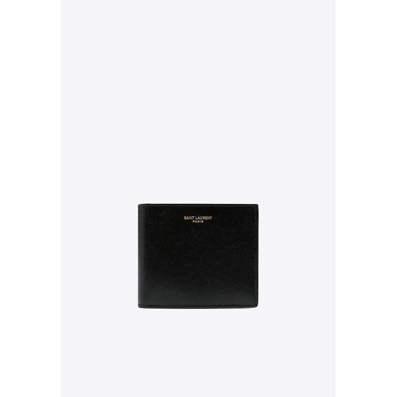 Stamped Logo East/West Wallet in Grained Leather Black Onesize