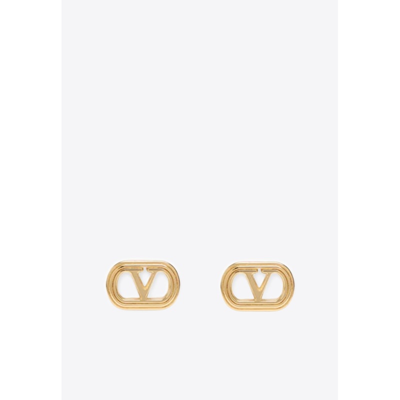 VLogo Ovalette Stud Earrings Gold Onesize