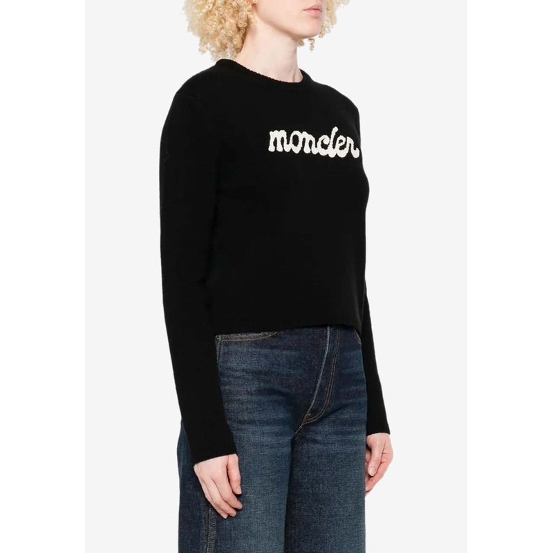 Wool and Cashmere Logo Sweater Black wrtwstd_XS
