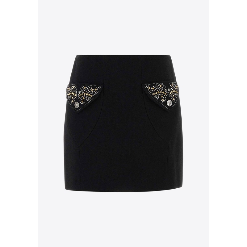Wool Mini Skirt Black wrtwit_IT 40