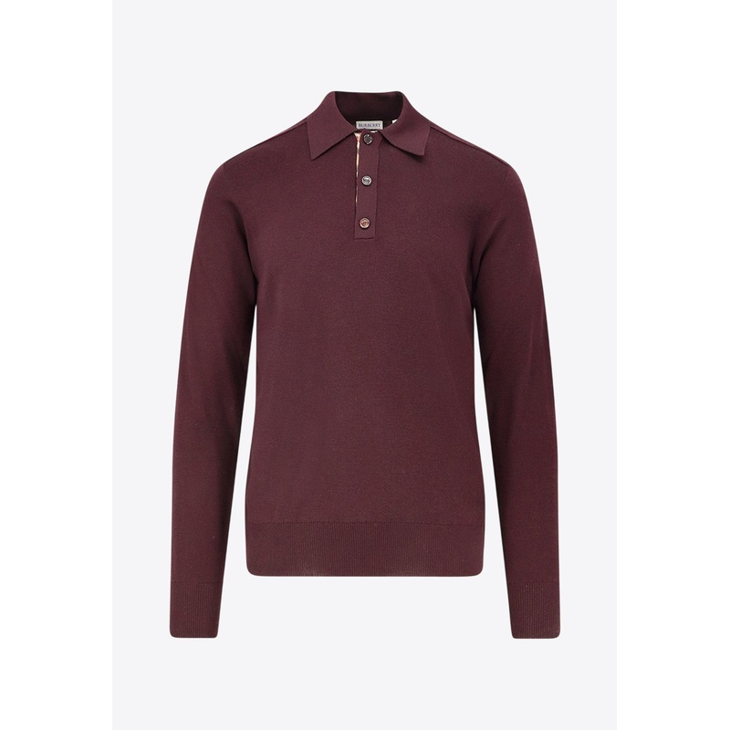 Wool Polo Sweater Mahogany mrtwstd_S