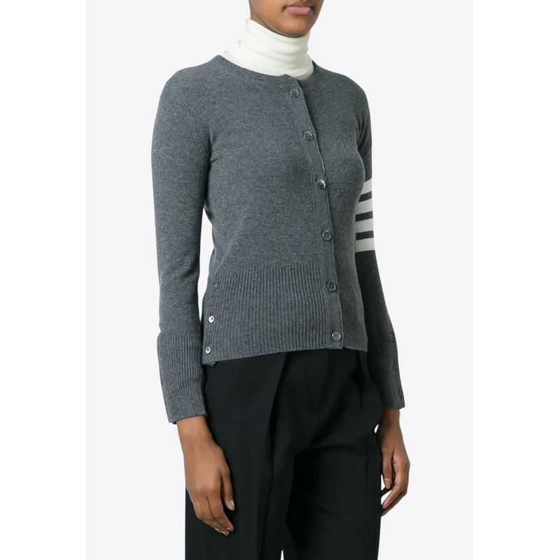 4-bar Stripes Cashmere Cardigan Gray wrtwit_IT 40
