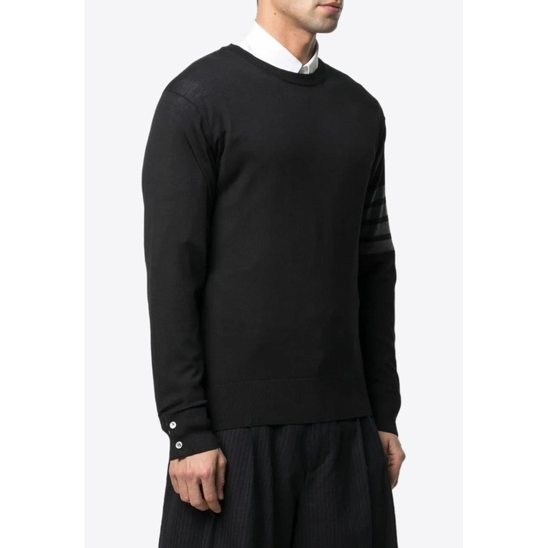 4-bar Stripes Merino Wool Sweater Black mrtwstd_2