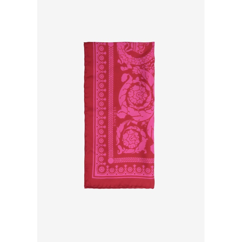 Barocco Print Silk Scarf Red Onesize