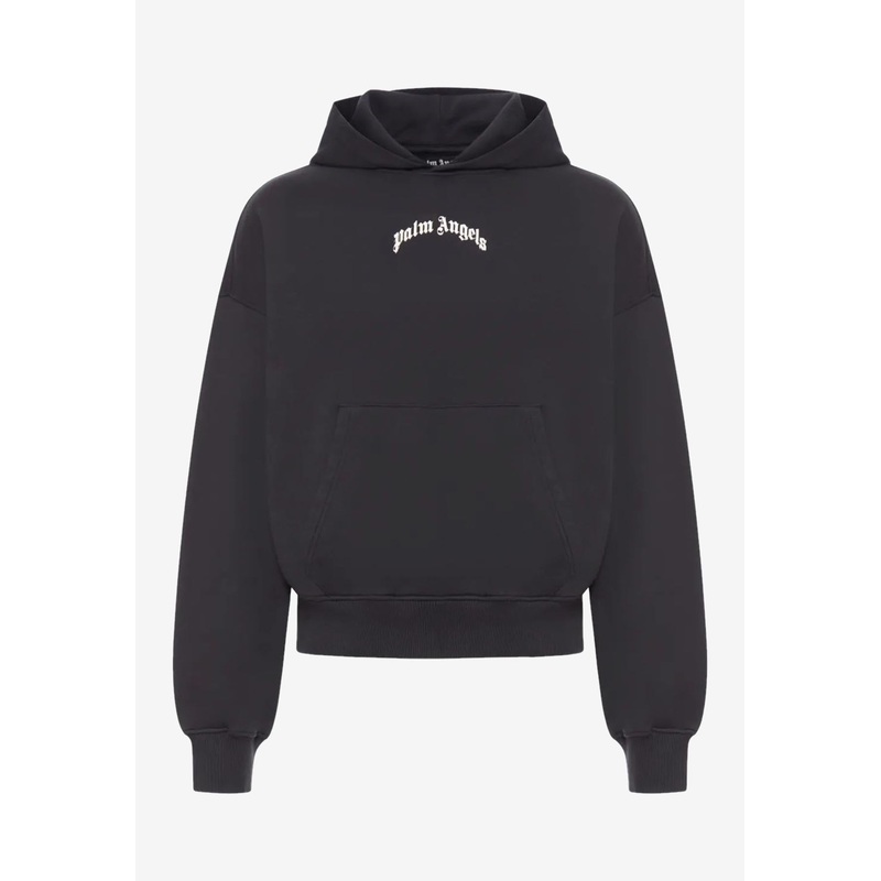 Curved Logo Hooded Sweatshirt Black mrtwstd_S