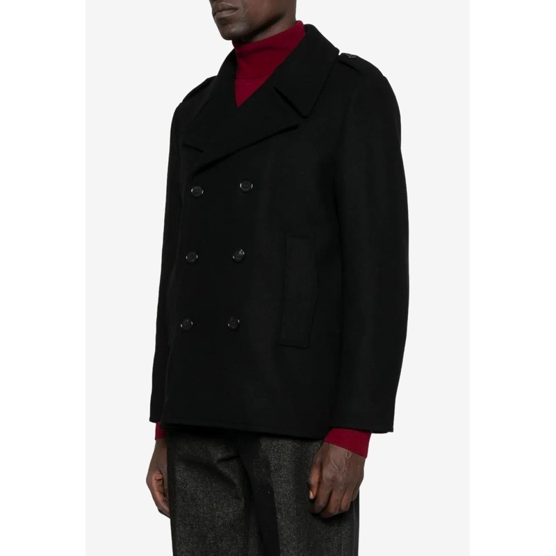 Double-Breasted Wool Coat Black mrtwit_IT 48