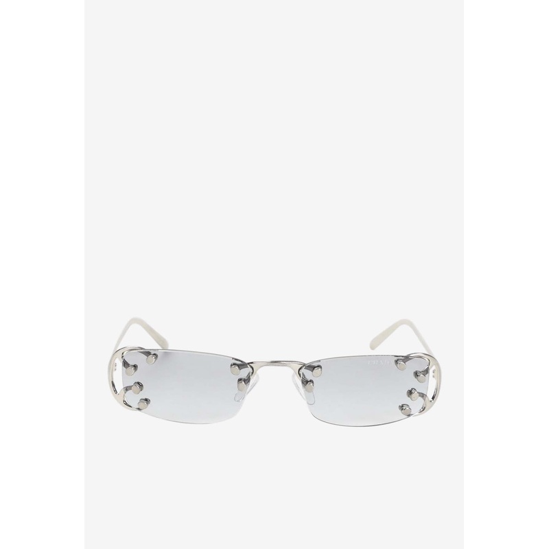 Fashion Show Rectangular Sunglasses Gray Onesize