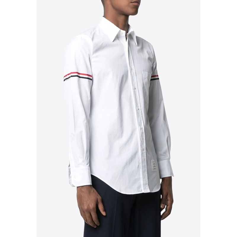 Oxford Long-Sleeved Shirt with Armband White mrtwstd_2