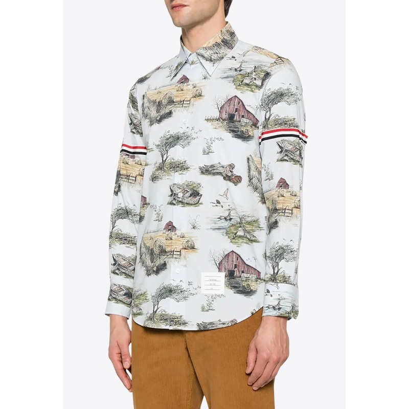 Scenic Toile Shirt with Armband Multicolor mrtwstd_2