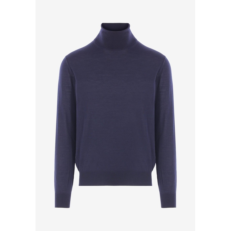 Wool and Cashmere Turtleneck Sweater Navy mrtwstd_M