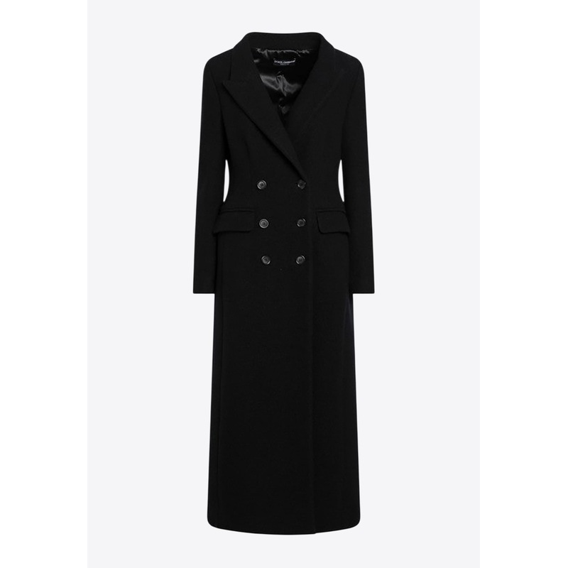 Double-Breasted Long Wool Coat Black wrtwit_IT 44