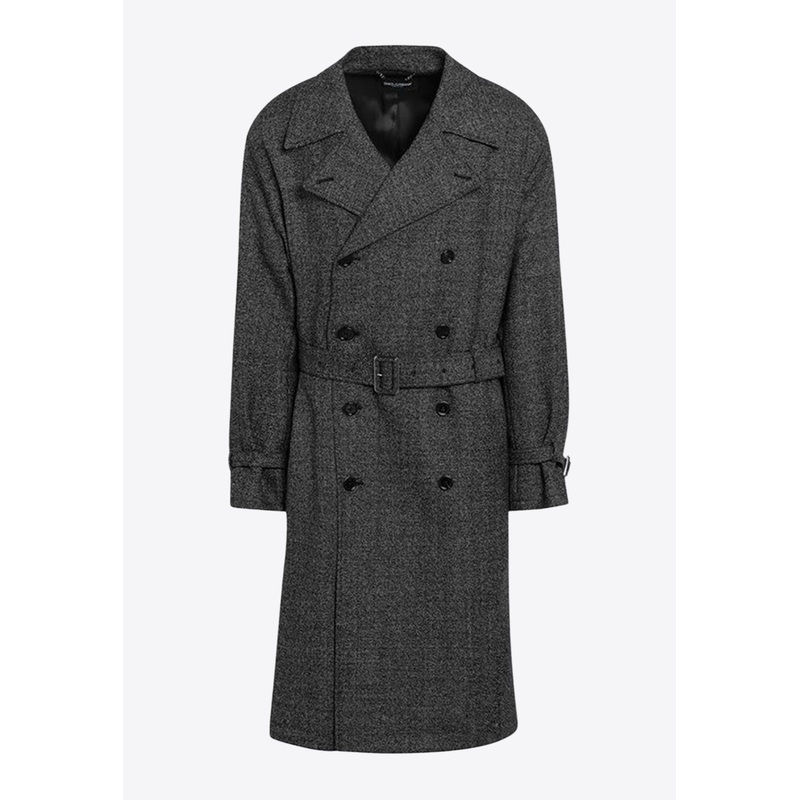 Double-Breasted Trench Coat Gray mrtwit_IT 48
