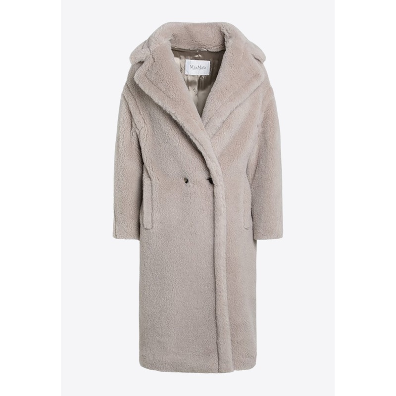 Tedgirl Double-Breasted Teddy Bear Icon Coat Beige wrtwstd_XS