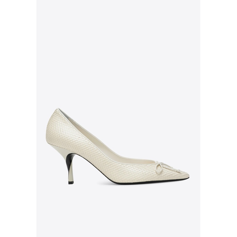 Tourni 80 Python-Embossed Leather Pumps Ivory wshoeseu_EU 36