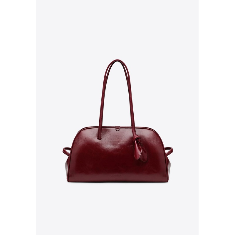 Turismo Glossy Leather Shoulder Bag Burgundy Onesize