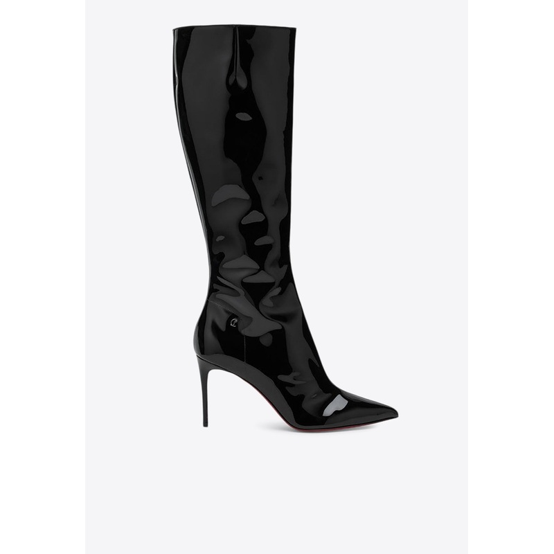 95 Patent Leather Knee-High Boots Black wshoeseu_EU 36