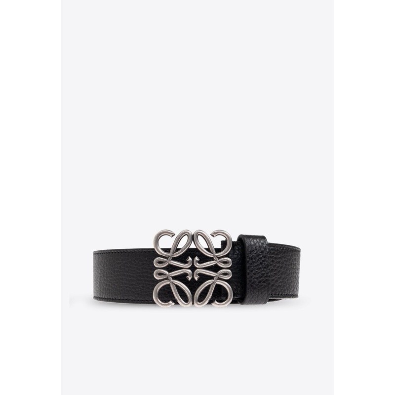 Anagram Plaque Leather Belt Black 85