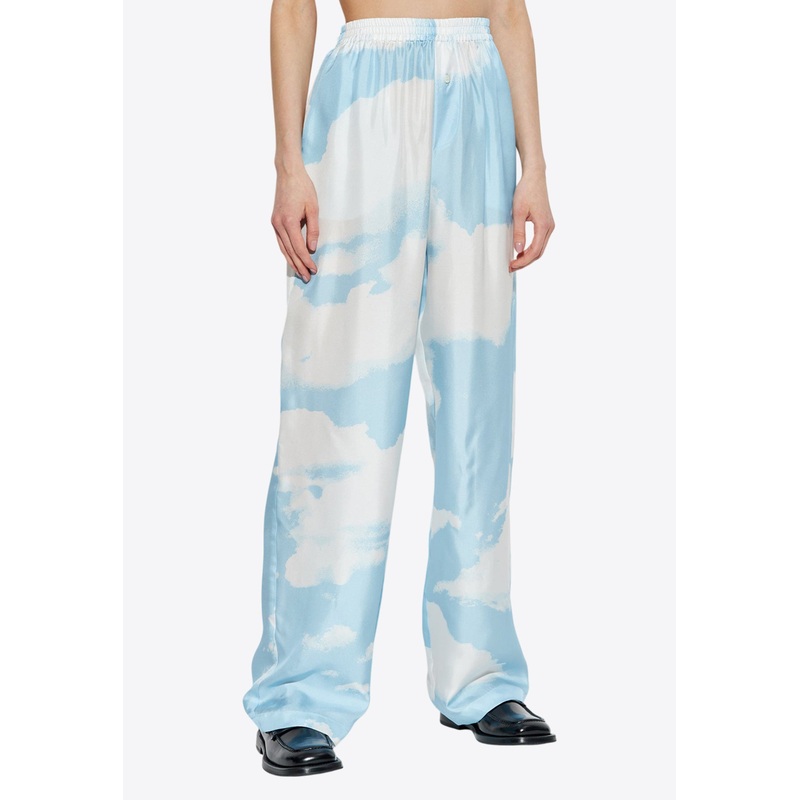 Archive Cloud Print Silk Pants Light Blue wrtwit_IT 38