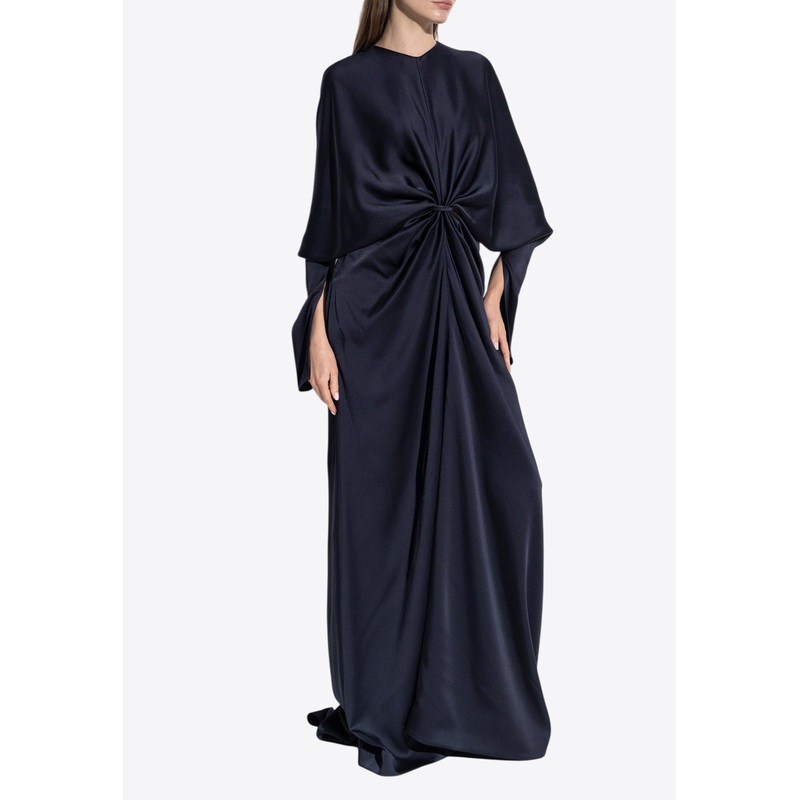 Twist Long-Sleeved Satin Gown Navy wrtwit_IT 38