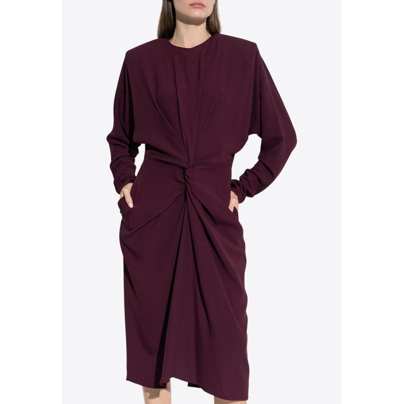 Twist Midi Dress Burgundy wrtwit_IT 38