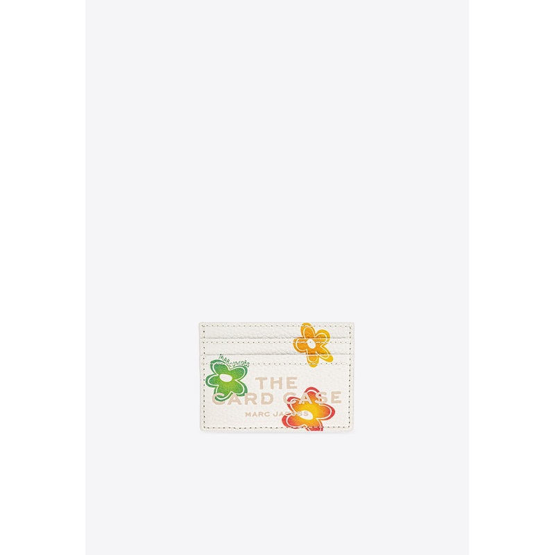 Wild Daisy Grained Leather Cardholder Cream Onesize