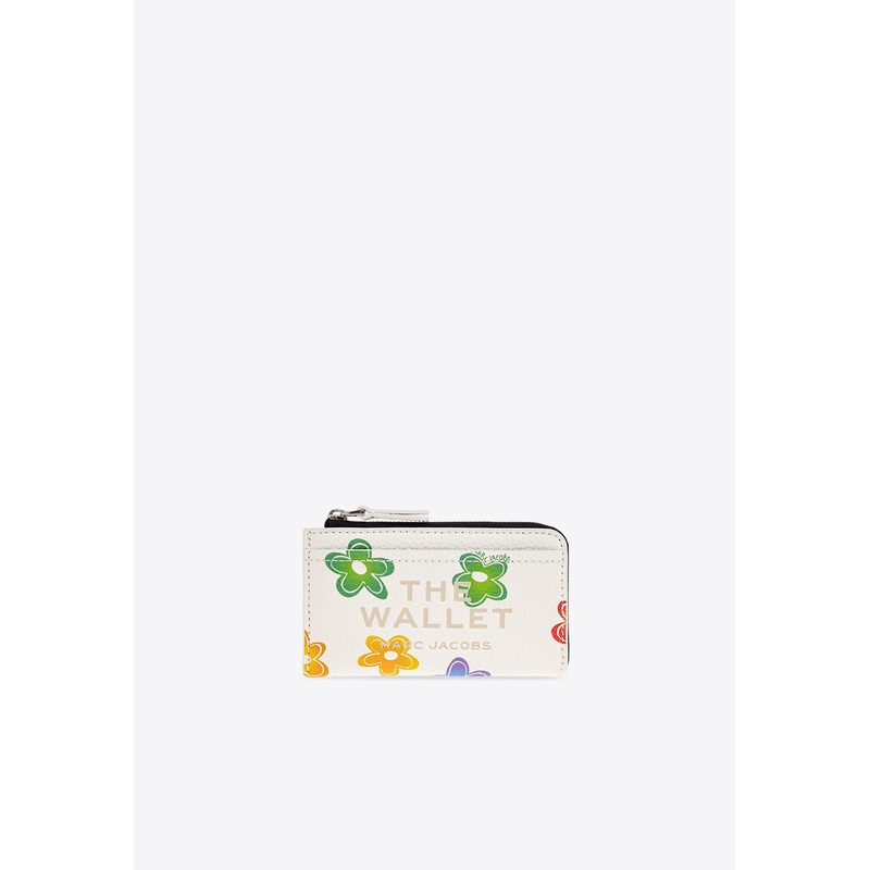 Wild Daisy Leather Zip Cardholder Cream Onesize