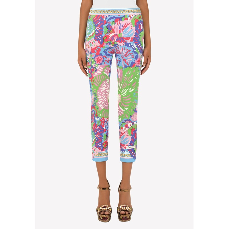60’s Print Cropped Leggings Multicolor wrtwit_IT 40