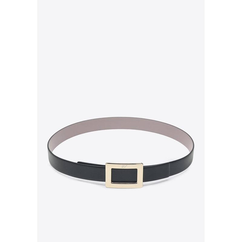 Belle Vivier Reversible Leather Belt Black 75