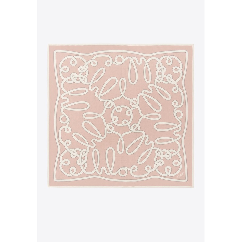 Iconic Logo Print Square Scarf Pink Onesize