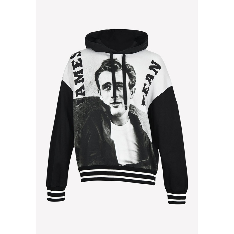 James Dean Print Hooded Sweatshirt Monochrome mrtwstd_S
