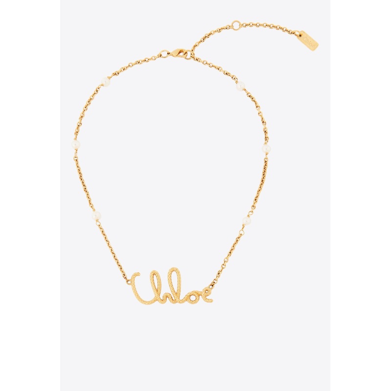 Snake Logo Lettering Necklace Gold Onesize