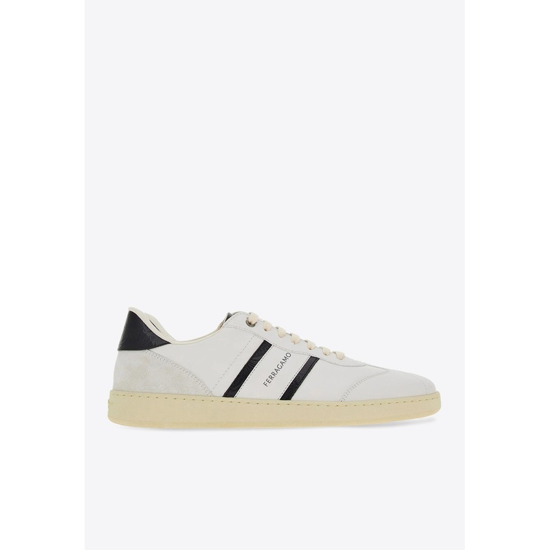 Achille Logo Print Low-Top Sneakers White mshoesus_US 10