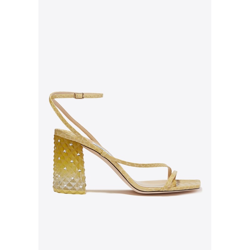Art 85 Croc-Embossed Leather Sandals Yellow wshoeseu_EU 40