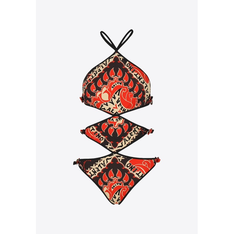 Bandana Print One-Piece Swimsuit Multicolor wrtwstd_M