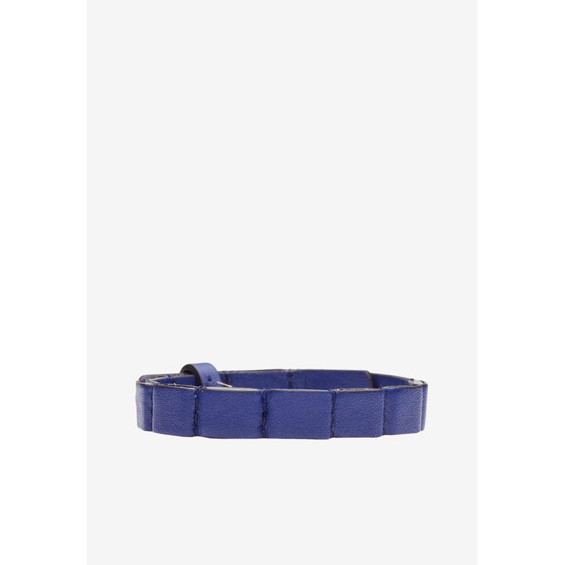 Calf Leather Bracelet Blue Onesize
