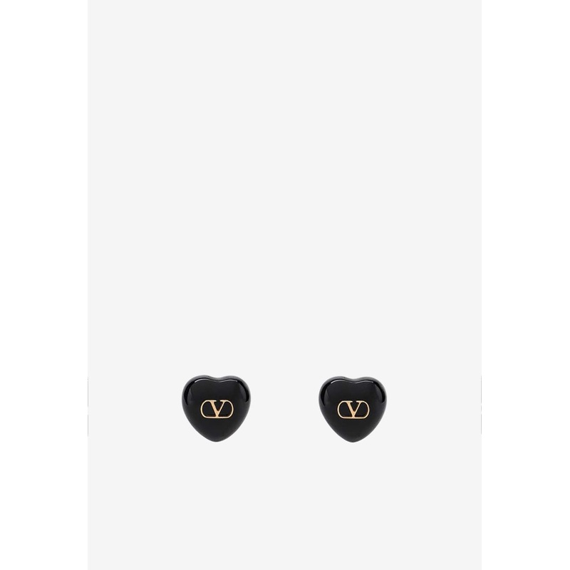 Coeur Royal VLogo Signature Earrings Black Onesize