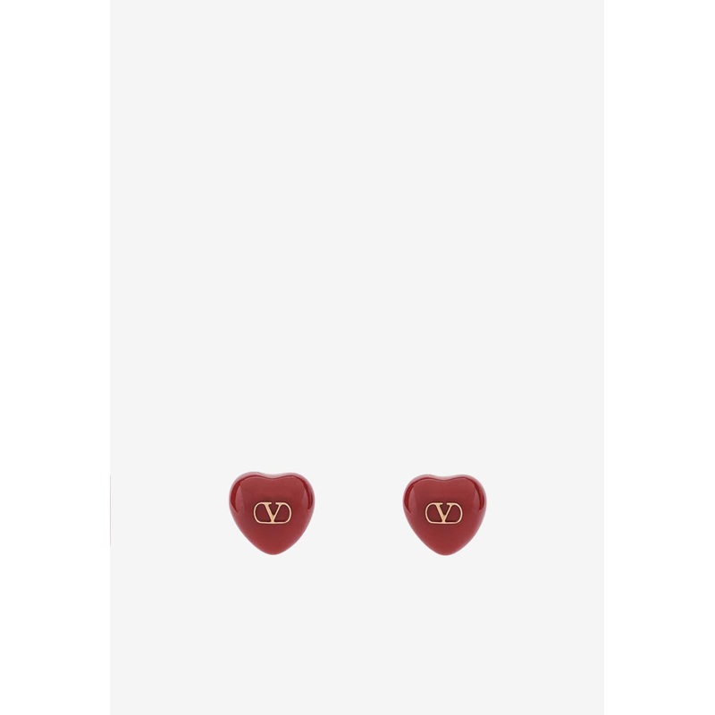 Coeur Royal VLogo Signature Earrings Red Onesize