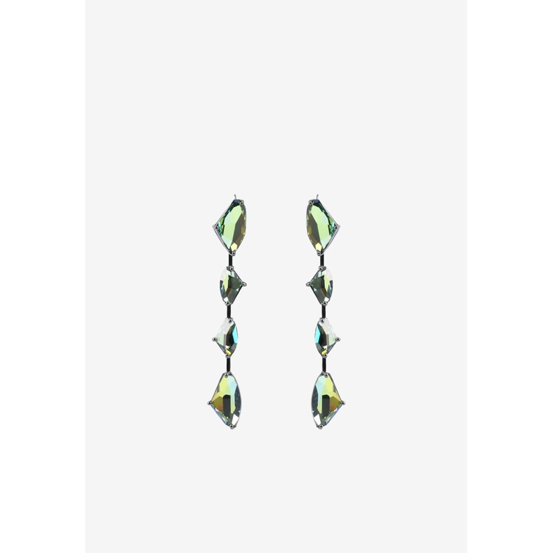 Diamond Accent Drop Earrings Green Onesize