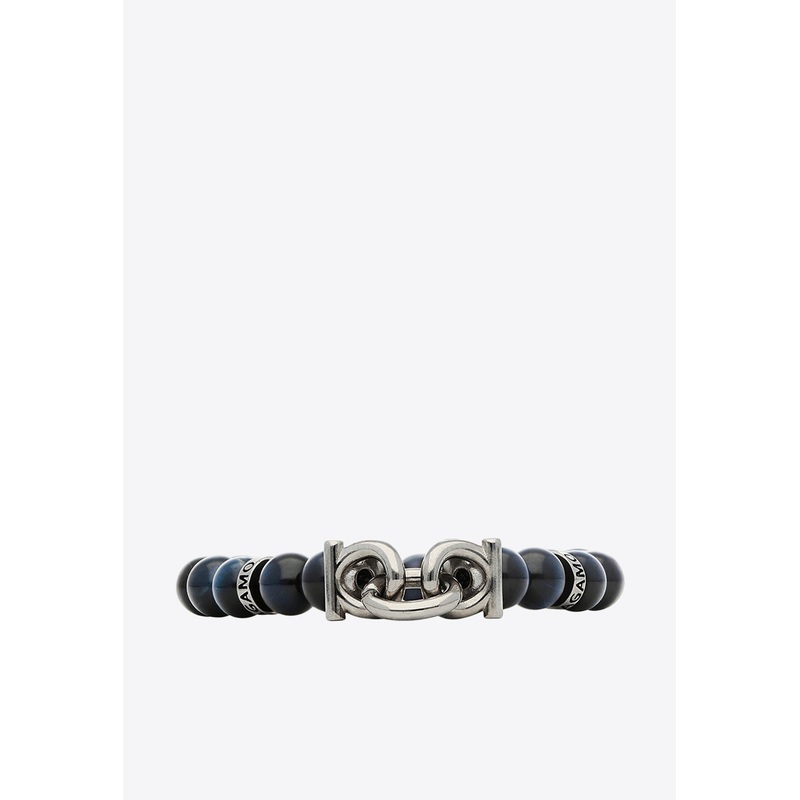 Elasticated Bracelet with Metal Gancini Multicolor Onesize