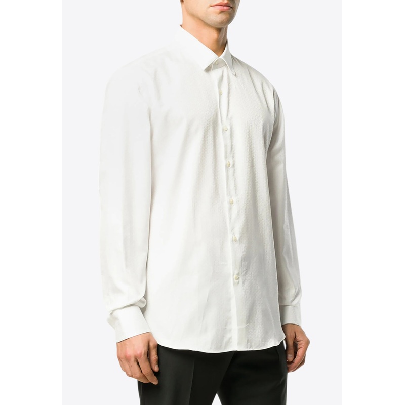 Gancini Jacquard Long-Sleeved Shirt Off-white mrtwstd_S