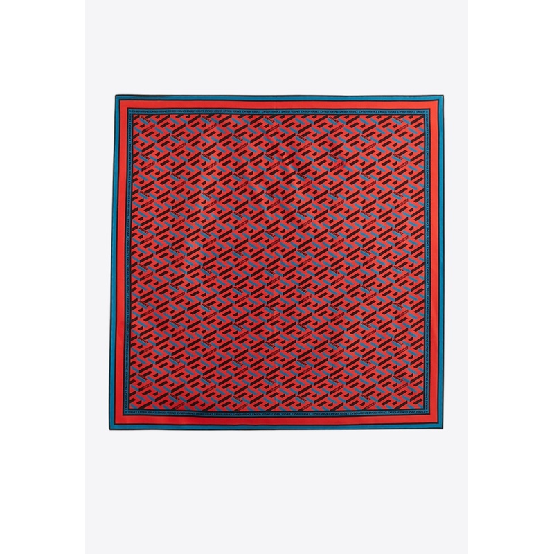 La Greca Silk Square Scarf Red Onesize