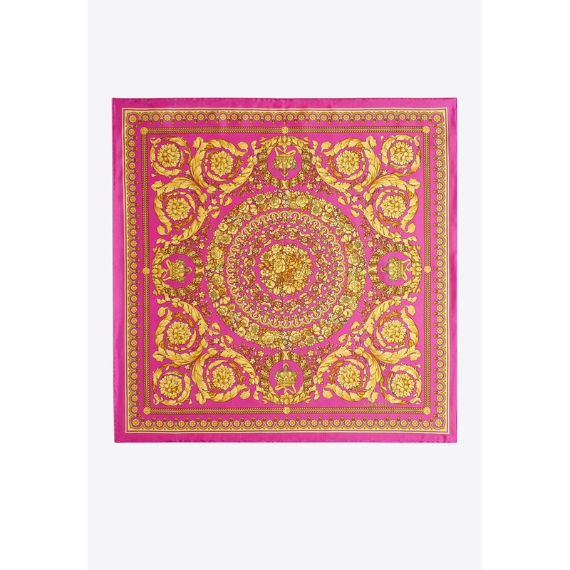 Large Barocco Print Silk Scarf Pink Onesize