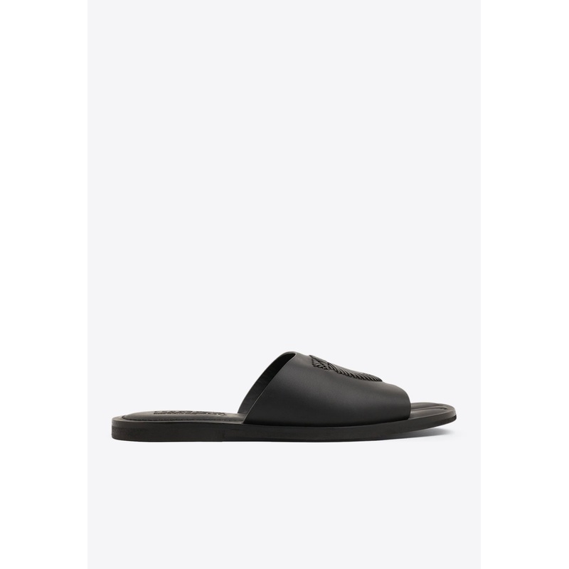 Lionel Gancini Leather Slides Black mshoesus_US 6