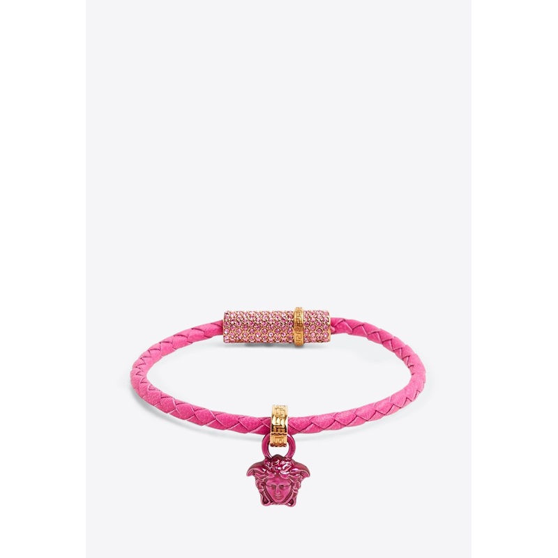 Medusa Crystal Braided Bracelet Pink S