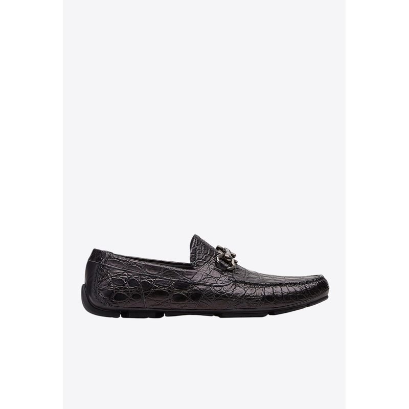 Parigi Croc-Embossed Leather Loafers Black mshoesus_US 6