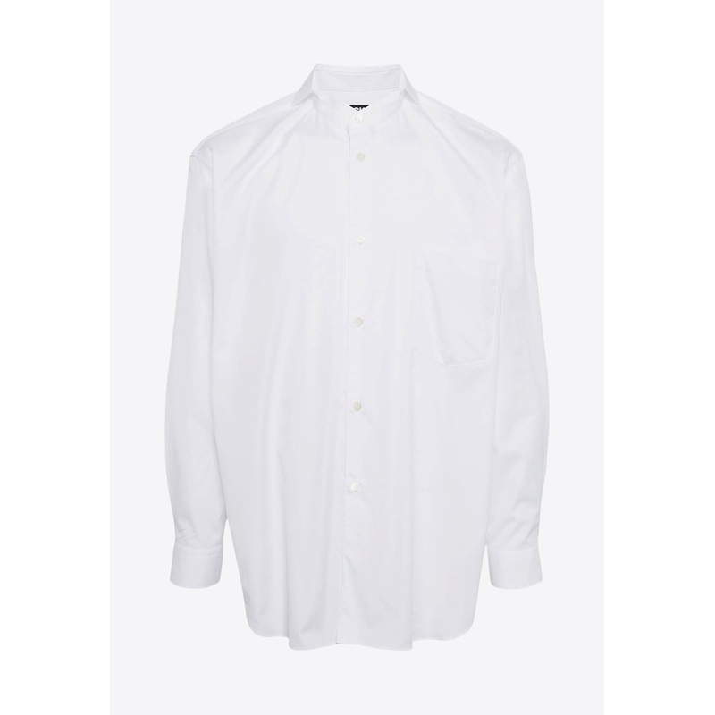 Poplin Long-Sleeved Shirt White mrtwstd_M
