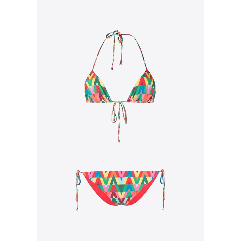 Optical Logo Halterneck Bikini Multicolor wrtwstd_S