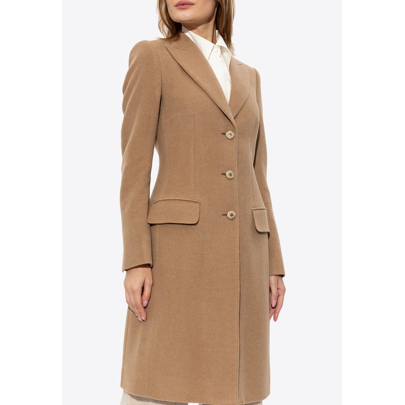 Single-Breasted Camel Hair Coat Beige wrtwit_IT 38