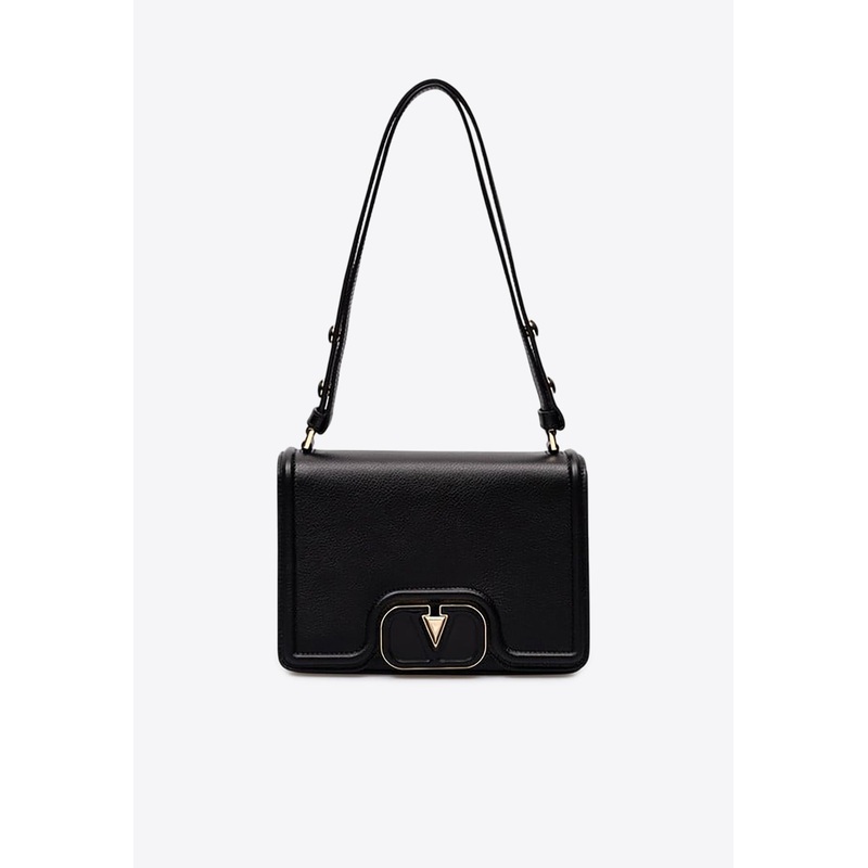 VLogo Leather Shoulder Bag Black Onesize